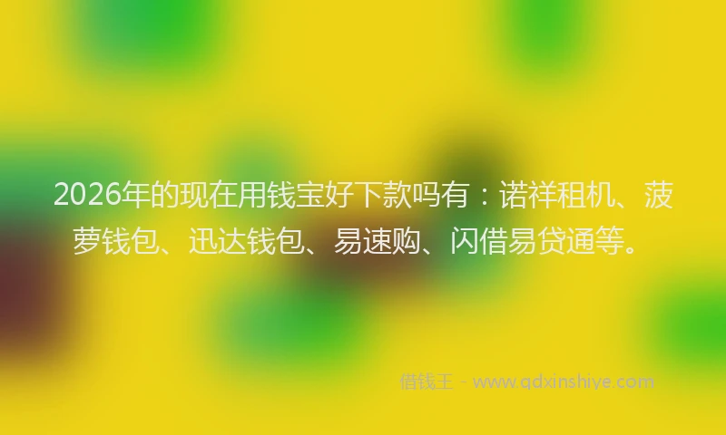 2026年的现在用钱宝好下款吗有：诺祥租机、菠萝钱包、迅达钱包、易速购、闪借易贷通等。