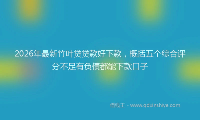 2026年最新竹叶贷贷款好下款，概括五个综合评分不足有负债都能下款口子