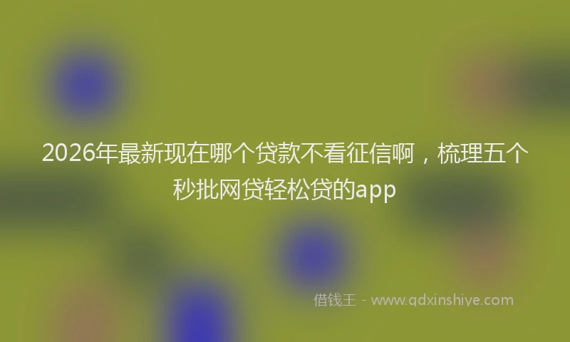 2026年最新现在哪个贷款不看征信啊，梳理五个秒批网贷轻松贷的app