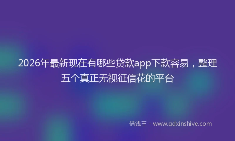 2026年最新现在有哪些贷款app下款容易，整理五个真正无视征信花的平台