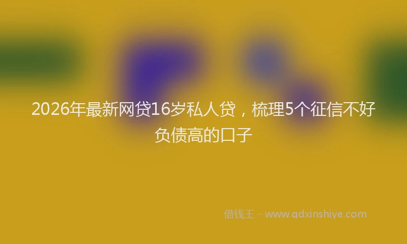 2026年最新网贷16岁私人贷，梳理5个征信不好负债高的口子