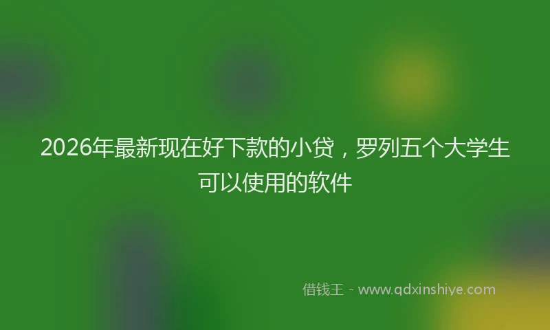 2026年最新现在好下款的小贷，罗列五个大学生可以使用的软件