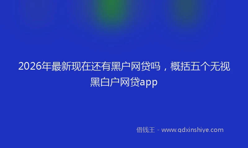 2026年最新现在还有黑户网贷吗，概括五个无视黑白户网贷app