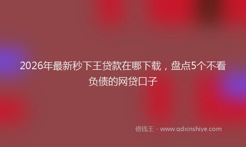 2026年最新秒下王贷款在哪下载，盘点5个不看负债的网贷口子