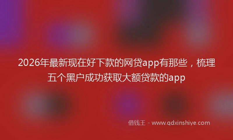 2026年最新现在好下款的网贷app有那些，梳理五个黑户成功获取大额贷款的app
