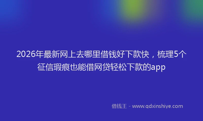 2026年最新网上去哪里借钱好下款快，梳理5个征信瑕疵也能借网贷轻松下款的app