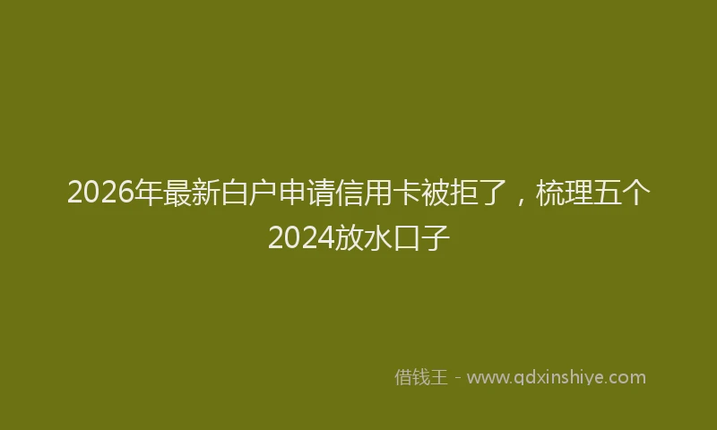 2026年最新白户申请信用卡被拒了，梳理五个2024放水口子