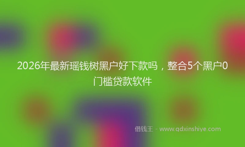 2026年最新瑶钱树黑户好下款吗，整合5个黑户0门槛贷款软件