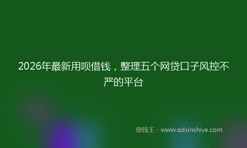 2026年最新用呗借钱，整理五个网贷口子风控不严的平台