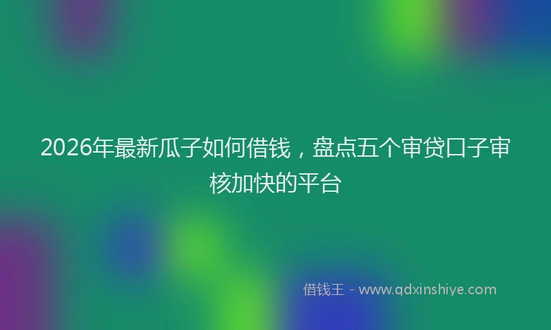 2026年最新瓜子如何借钱，盘点五个审贷口子审核加快的平台