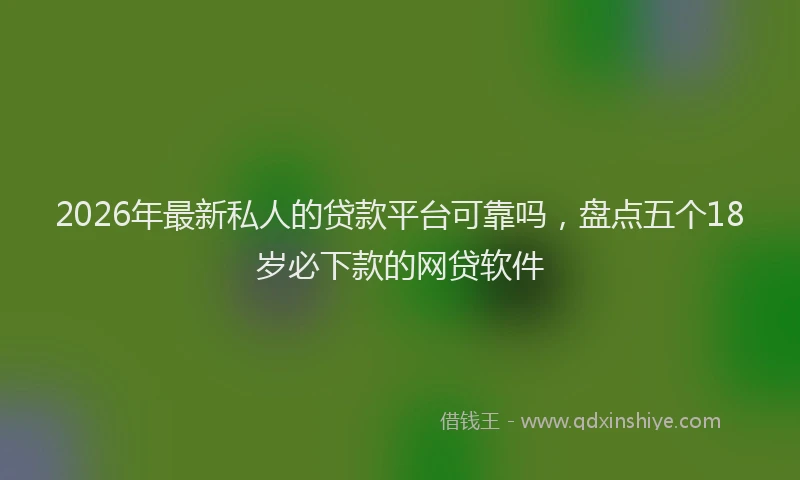 2026年最新私人的贷款平台可靠吗，盘点五个18岁必下款的网贷软件