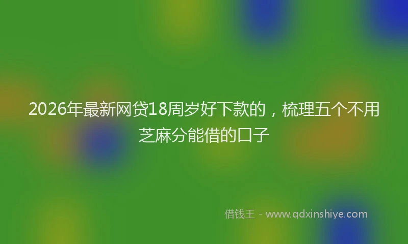 2026年最新网贷18周岁好下款的，梳理五个不用芝麻分能借的口子