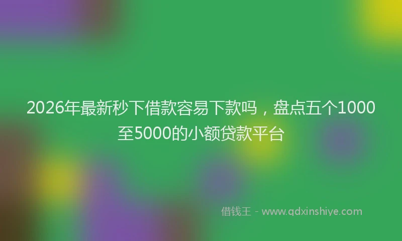 2026年最新秒下借款容易下款吗，盘点五个1000至5000的小额贷款平台