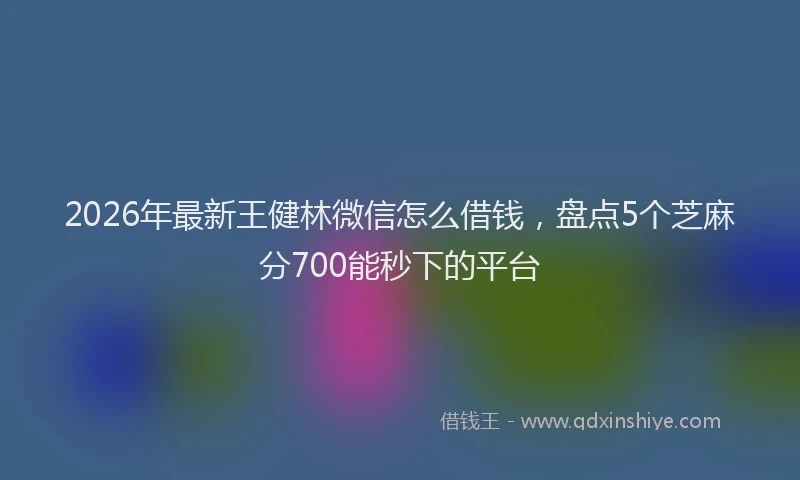 2026年最新王健林微信怎么借钱，盘点5个芝麻分700能秒下的平台