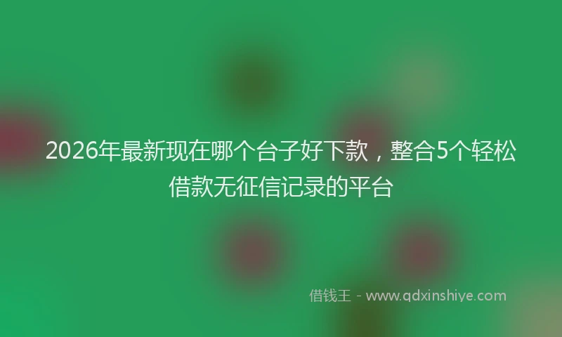 2026年最新现在哪个台子好下款，整合5个轻松借款无征信记录的平台