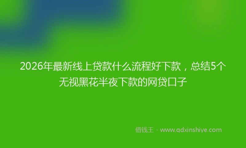 2026年最新线上贷款什么流程好下款，总结5个无视黑花半夜下款的网贷口子
