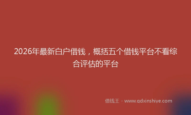 2026年最新白户借钱，概括五个借钱平台不看综合评估的平台