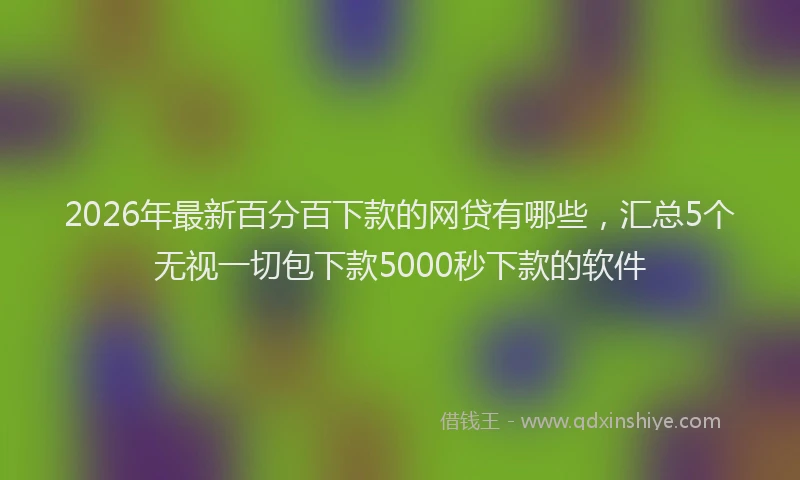 2026年最新百分百下款的网贷有哪些，汇总5个无视一切包下款5000秒下款的软件