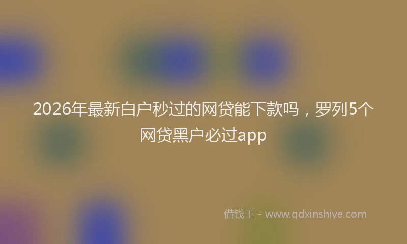 2026年最新白户秒过的网贷能下款吗，罗列5个网贷黑户必过app