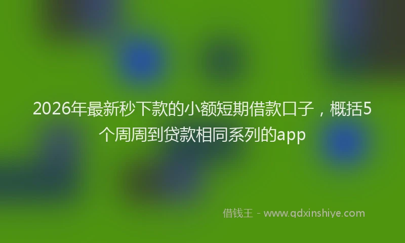 2026年最新秒下款的小额短期借款口子，概括5个周周到贷款相同系列的app