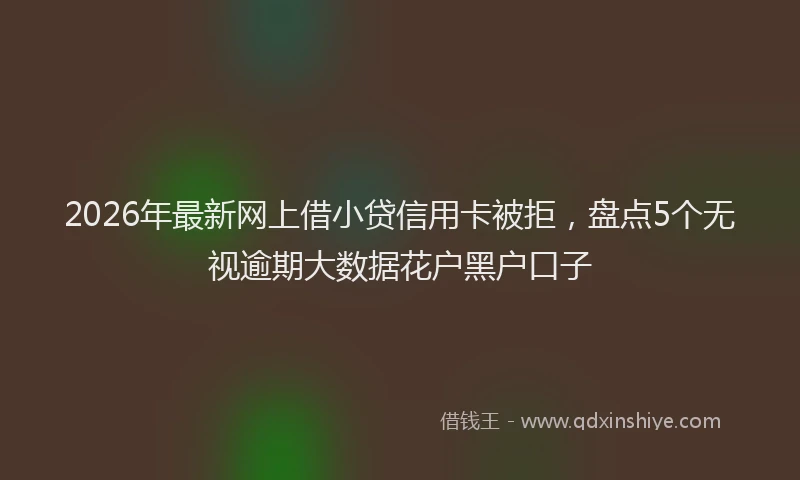 2026年最新网上借小贷信用卡被拒，盘点5个无视逾期大数据花户黑户口子