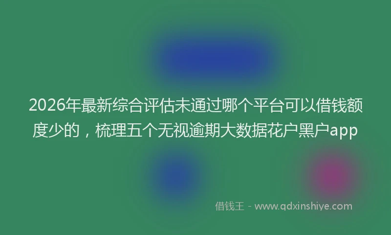 2026年最新综合评估未通过哪个平台可以借钱额度少的，梳理五个无视逾期大数据花户黑户app
