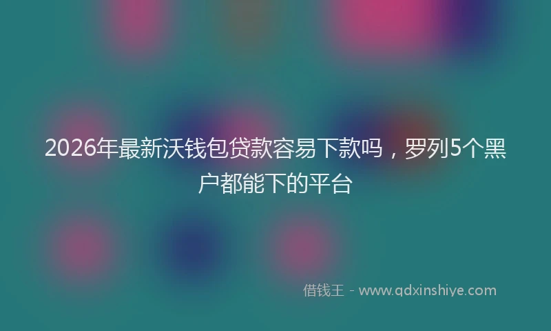 2026年最新沃钱包贷款容易下款吗，罗列5个黑户都能下的平台