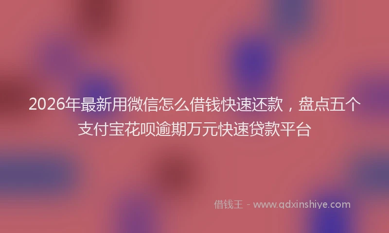 2026年最新用微信怎么借钱快速还款，盘点五个支付宝花呗逾期万元快速贷款平台