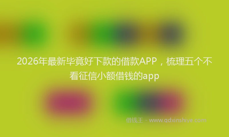 2026年最新毕竟好下款的借款APP，梳理五个不看征信小额借钱的app