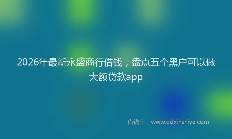 2026年最新永盛商行借钱，盘点五个黑户可以做大额贷款app