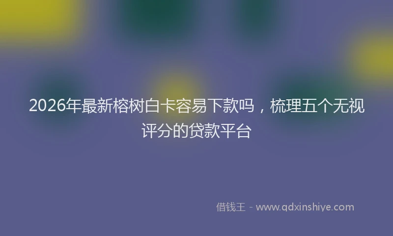 2026年最新榕树白卡容易下款吗，梳理五个无视评分的贷款平台