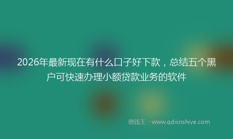 2026年最新现在有什么口子好下款，总结五个黑户可快速办理小额贷款业务的软件