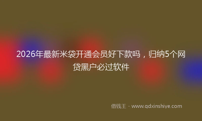 2026年最新米袋开通会员好下款吗，归纳5个网贷黑户必过软件