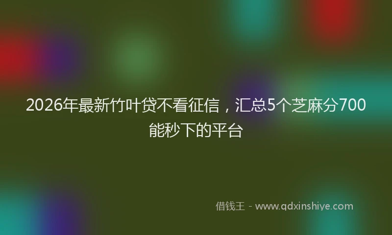 2026年最新竹叶贷不看征信，汇总5个芝麻分700能秒下的平台