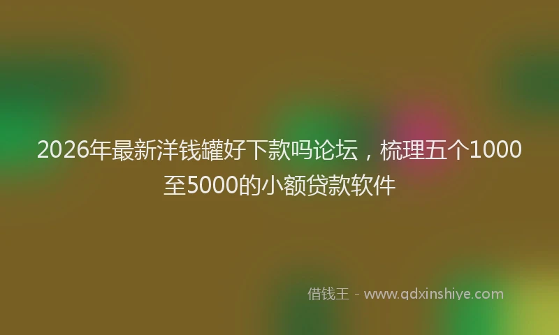 2026年最新洋钱罐好下款吗论坛，梳理五个1000至5000的小额贷款软件