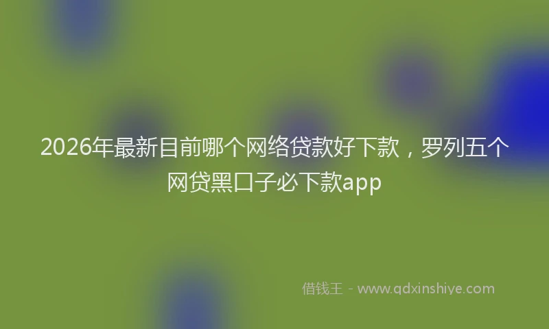 2026年最新目前哪个网络贷款好下款，罗列五个网贷黑口子必下款app