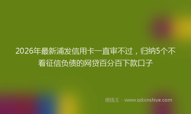 2026年最新浦发信用卡一直审不过，归纳5个不看征信负债的网贷百分百下款口子
