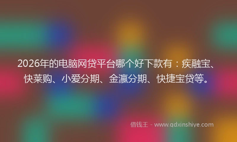 2026年的电脑网贷平台哪个好下款有：疾融宝、快莱购、小爱分期、金瀛分期、快捷宝贷等。