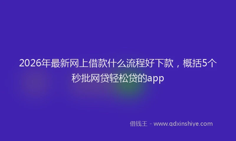 2026年最新网上借款什么流程好下款，概括5个秒批网贷轻松贷的app