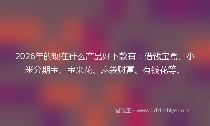2026年的现在什么产品好下款有：借钱宝盒、小米分期宝、宝来花、麻袋财富、有钱花等。