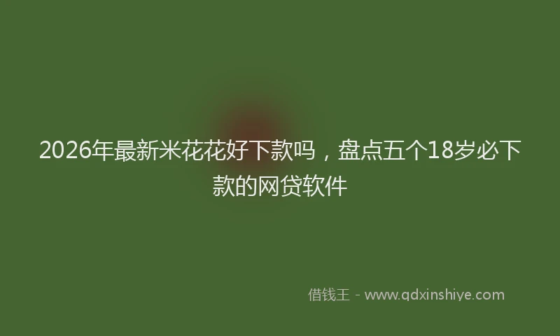 2026年最新米花花好下款吗，盘点五个18岁必下款的网贷软件