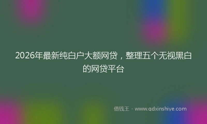 2026年最新纯白户大额网贷，整理五个无视黑白的网贷平台