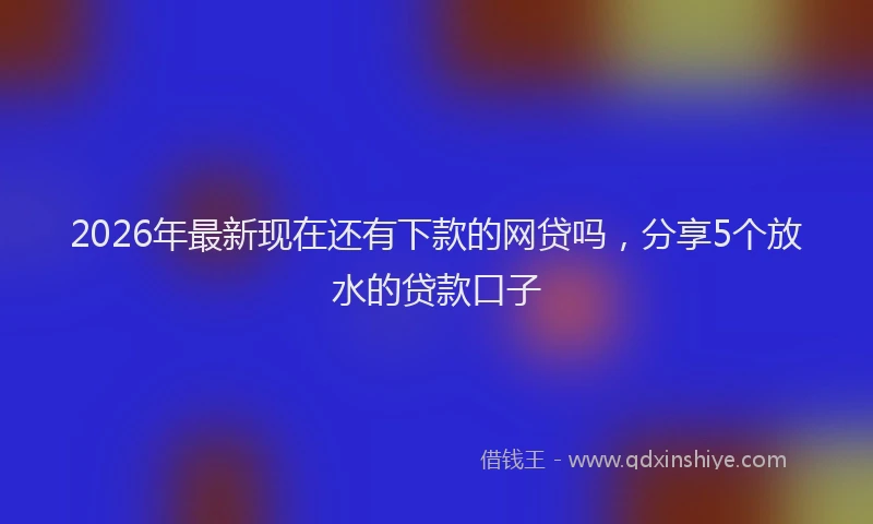 2026年最新现在还有下款的网贷吗，分享5个放水的贷款口子