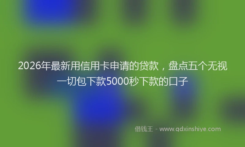 2026年最新用信用卡申请的贷款，盘点五个无视一切包下款5000秒下款的口子