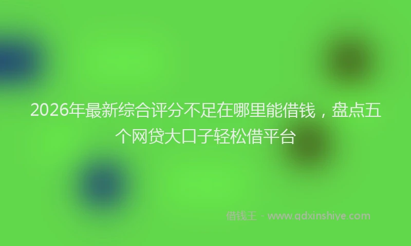 2026年最新综合评分不足在哪里能借钱，盘点五个网贷大口子轻松借平台