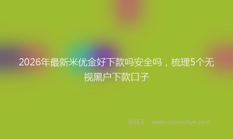 2026年最新米优金好下款吗安全吗，梳理5个无视黑户下款口子