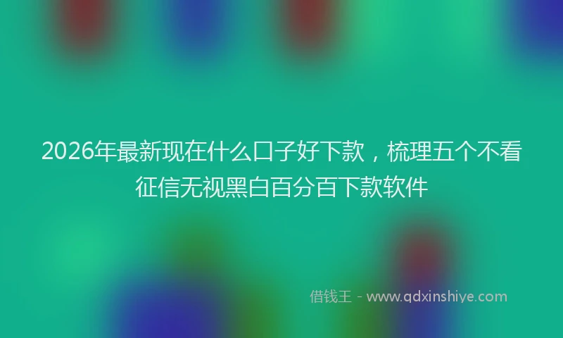 2026年最新现在什么口子好下款，梳理五个不看征信无视黑白百分百下款软件