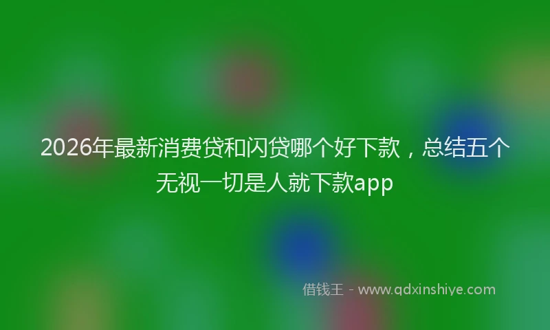 2026年最新消费贷和闪贷哪个好下款，总结五个无视一切是人就下款app