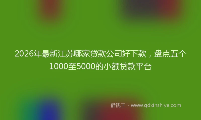 2026年最新江苏哪家贷款公司好下款，盘点五个1000至5000的小额贷款平台
