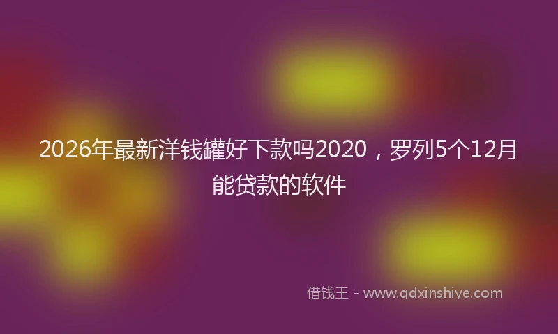 2026年最新洋钱罐好下款吗2020，罗列5个12月能贷款的软件